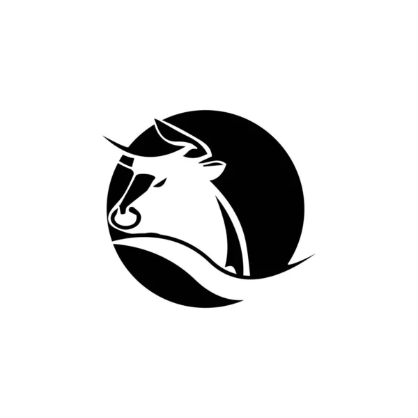 Bull Horn.Bull pään vektori kuvake logo malli kuvitus halu — vektorikuva