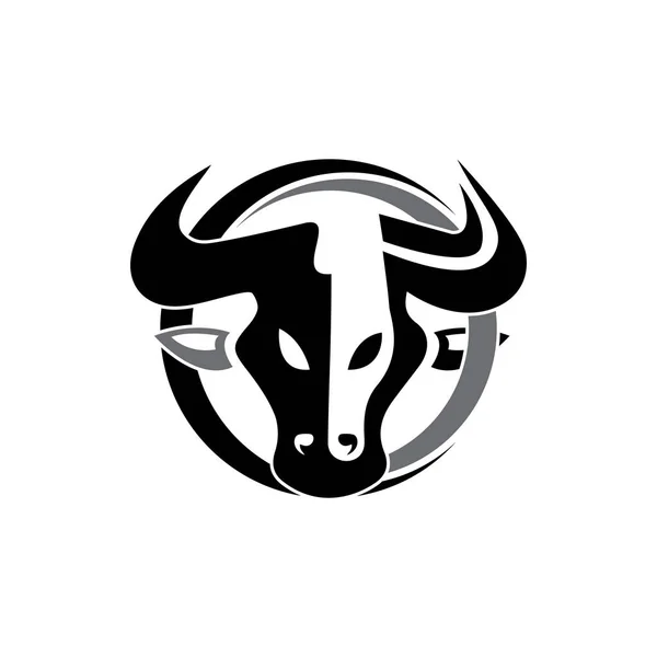 Toro Cuerno cabeza Vector Icono Logo Plantilla Ilustración Desig — Vector de stock