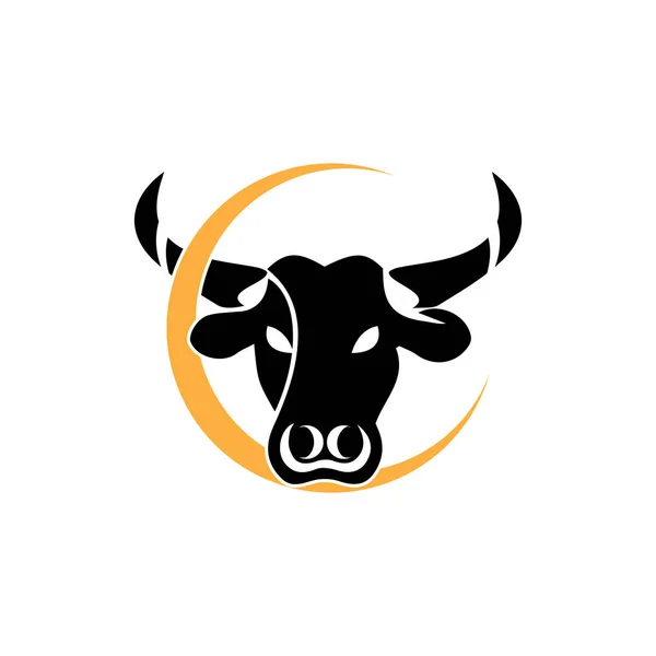 Bull Horn.Bull hoofd Vector Icon Logo Template Illustration Desig — Stockvector