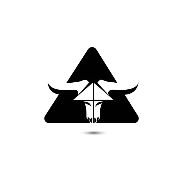 Bull Horn.Bika fej vektor ikon logó sablon Illusztráció Desig — Stock Vector
