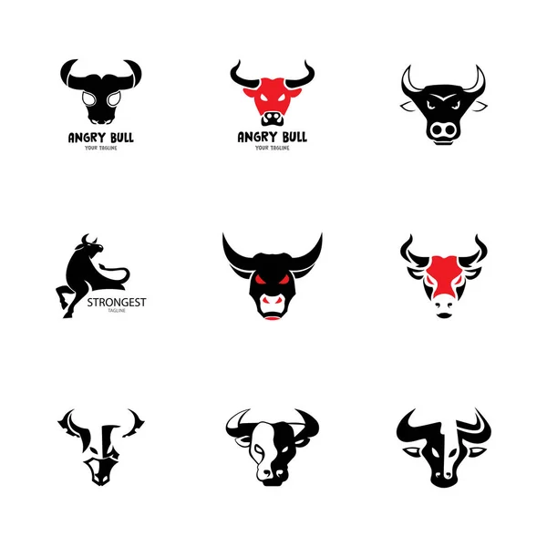 Bull Horn.Bull głowa wektor Ikona Logo Szablon Ilustracja Desig — Wektor stockowy