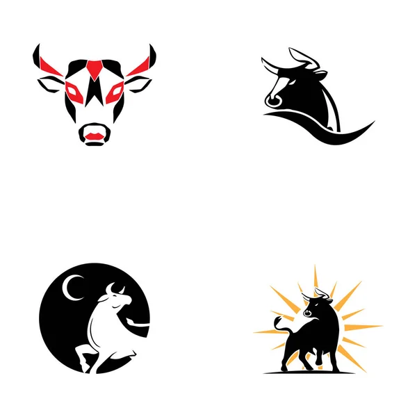 Bull Horn.Bull hlava vektorové ikony logo šablony Ilustrace Desig — Stockový vektor