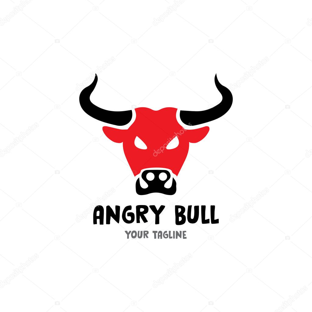 Bull Horn.Bull head Vector Icon Logo Template Illustration Desig