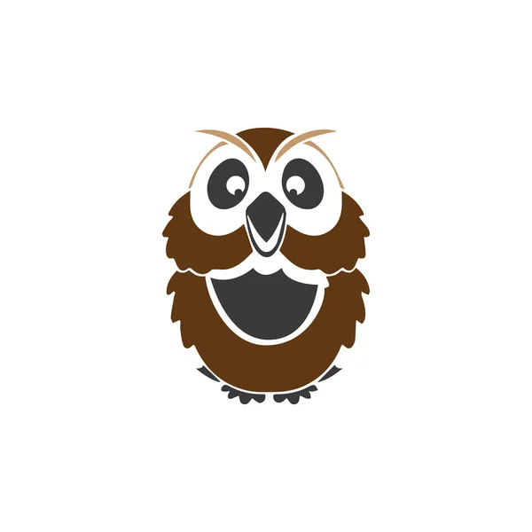 Owl bird illustration logo template vector icon — Stock Vector