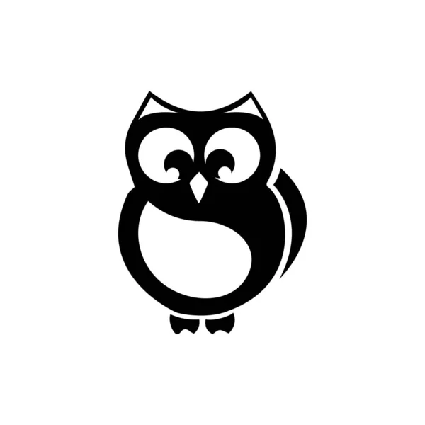 Hibou oiseau illustration logo modèle vectoriel icône — Image vectorielle