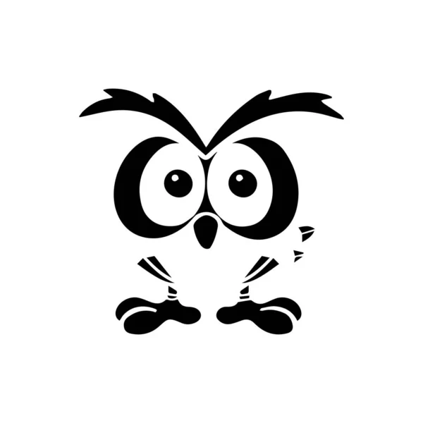 Baykuş kuş çizim logo şablonu vektör simgesi — Stok Vektör