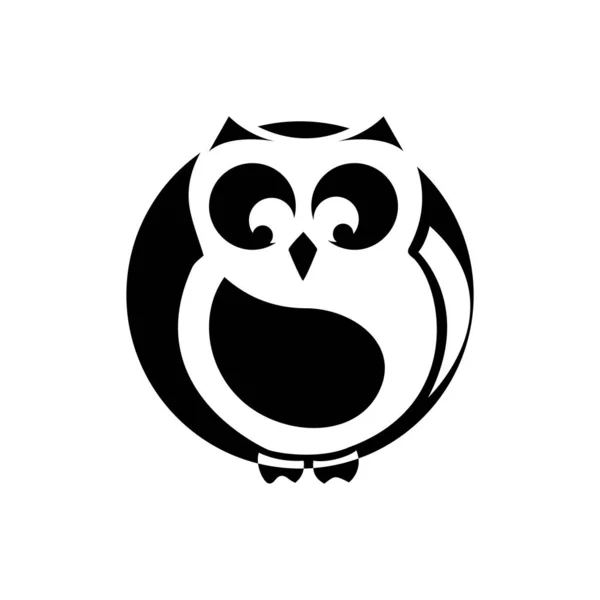 Owl bird illustration logo template vector icon — Stock Vector