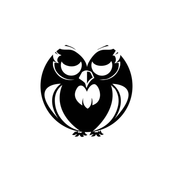 Owl bird illustration logo template vector icon — Stock Vector