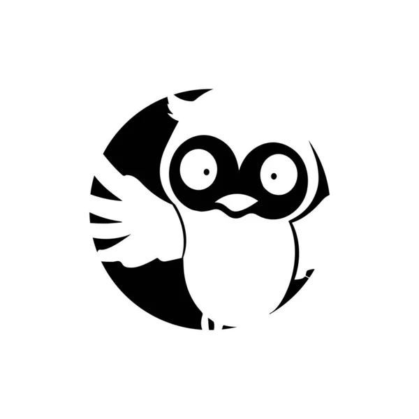 Baykuş kuş çizim logo şablonu vektör simgesi — Stok Vektör