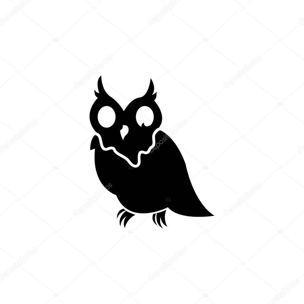 owl bird illustration logo template vector icon