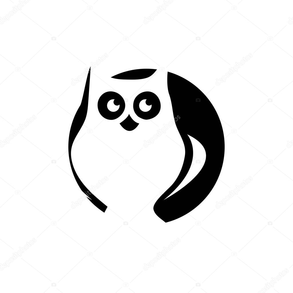 owl bird illustration logo template vector icon
