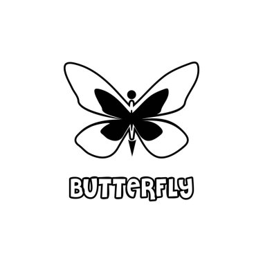 Güzellik Kelebeği Logo Şablonu Vektör simgesi tasarımı