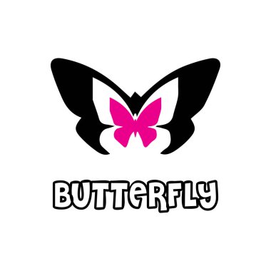 Güzellik Kelebeği Logo Şablonu Vektör simgesi tasarımı