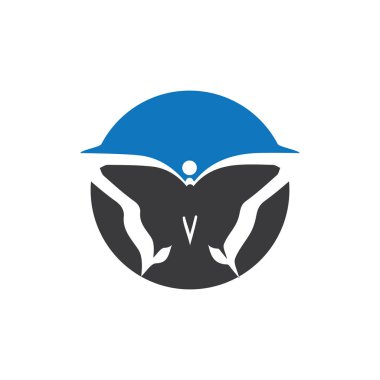 Güzellik Kelebeği Logo Şablonu Vektör simgesi tasarımı