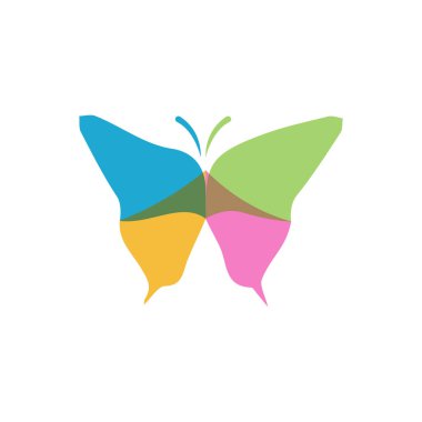 Güzellik Kelebeği Logo Şablonu Vektör simgesi tasarımı