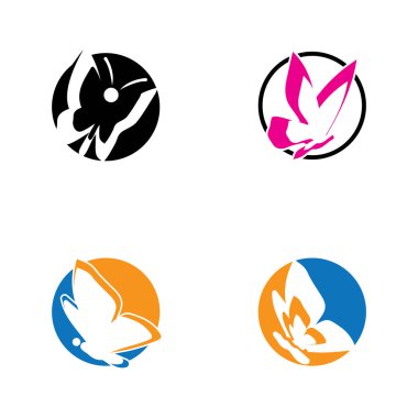 Güzellik Kelebeği Logo Şablonu Vektör simgesi tasarımı