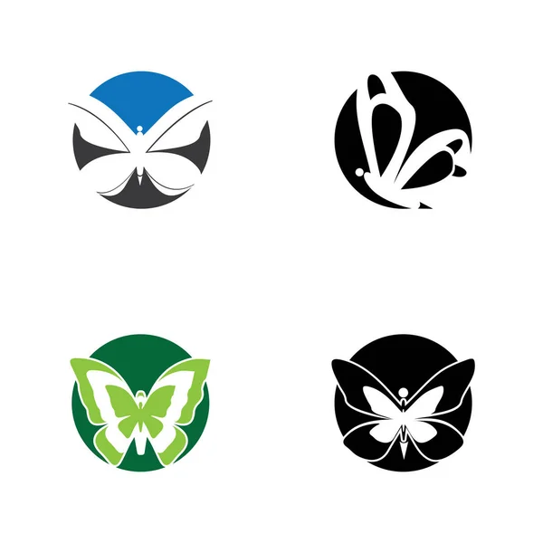 Schönheit Schmetterling Logo Vorlage Vektor Icon Design — Stockvektor