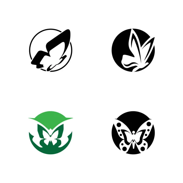 Belleza Mariposa Logo Plantilla Vector icono de diseño — Archivo Imágenes Vectoriales