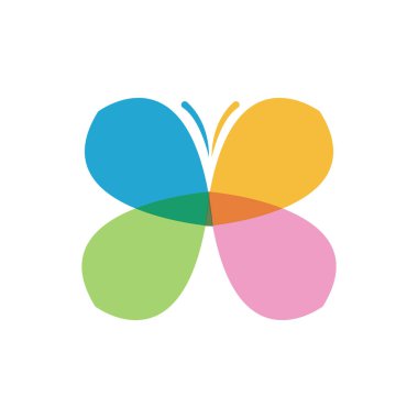 Güzellik Kelebeği Logo Şablonu Vektör simgesi tasarımı