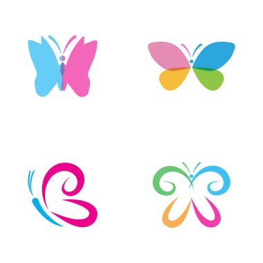 Güzellik Kelebeği Logo Şablonu Vektör simgesi tasarımı