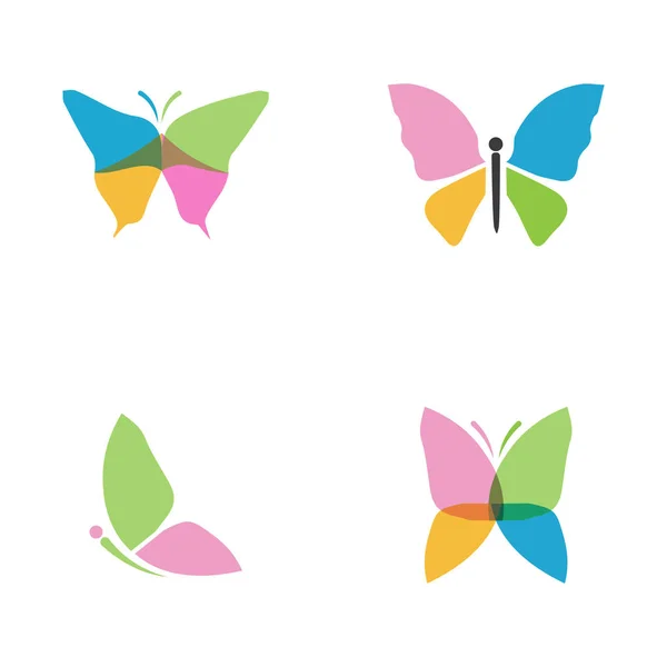 Modèle de logo papillon de beauté Conception d'icône vectorielle — Image vectorielle