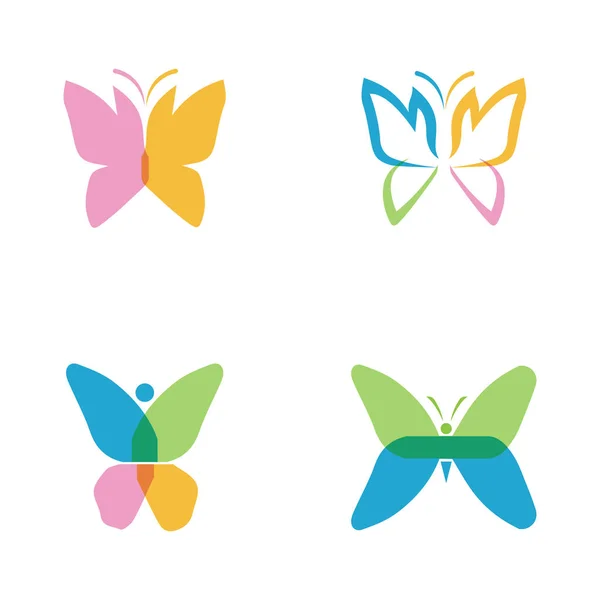 Belleza Mariposa Logo Plantilla Vector icono de diseño — Vector de stock
