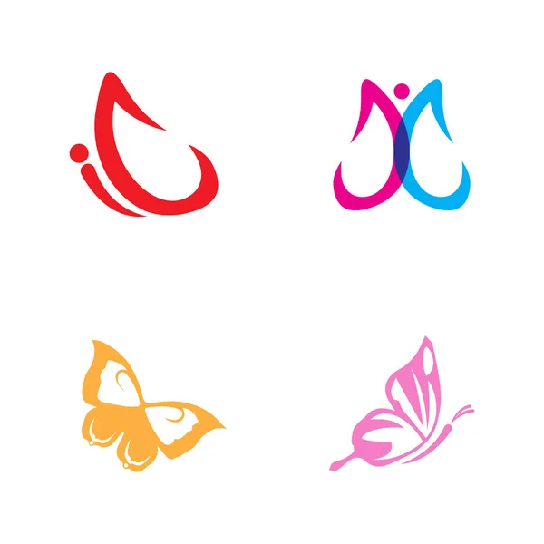 Modèle de logo papillon de beauté Conception d'icône vectorielle — Image vectorielle