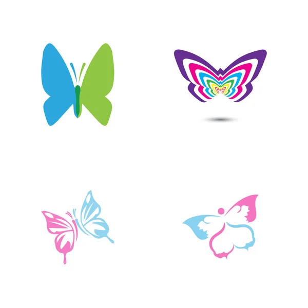 Modèle de logo papillon de beauté Conception d'icône vectorielle — Image vectorielle
