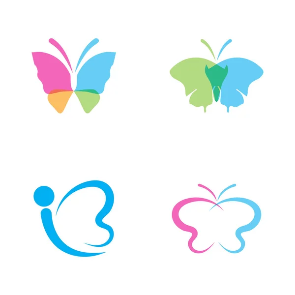 Güzellik Kelebeği Logo Şablonu Vektör simgesi tasarımı Stok Vektör