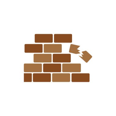 Tuğla duvar simge vektör çizim tasarım
