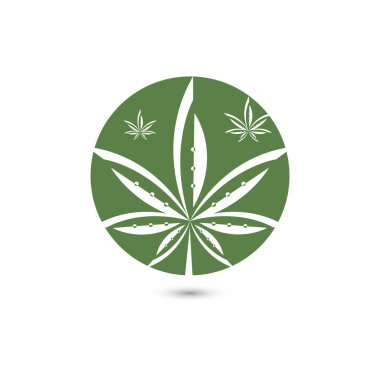 Canabis yaprak vektör illüstrasyon simgesi tasarımı