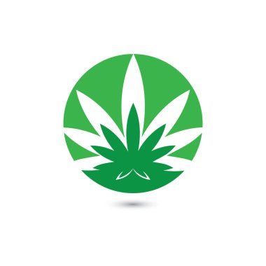Canabis yaprak vektör illüstrasyon simgesi tasarımı