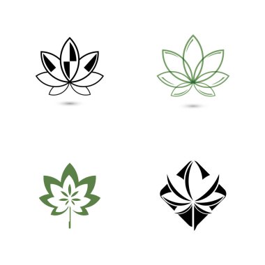 Canabis yaprak vektör illüstrasyon simgesi tasarımı