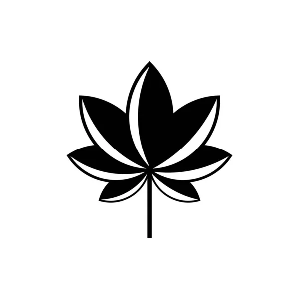 Canabis yaprak vektör illüstrasyon simgesi tasarımı — Stok Vektör