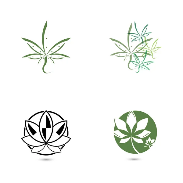 Дизайн іконок з листя конопель Векторні ілюстрації — стоковий вектор