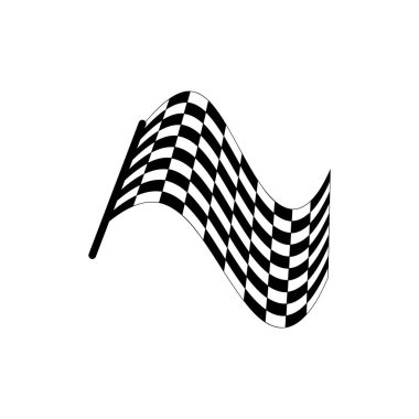 Yarış bayrağı simgesi, basit tasarım illüstrasyon vektörü