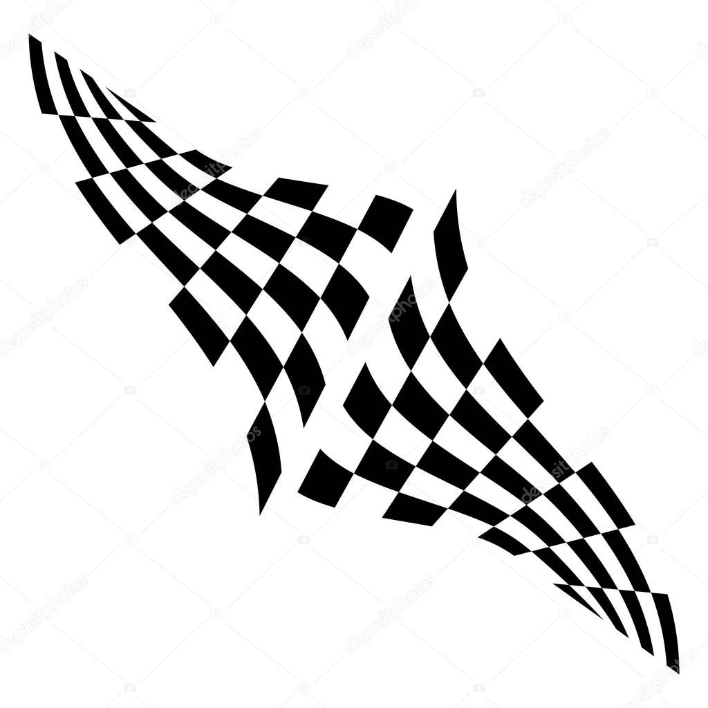 Race flag icon, simple design illustration vector