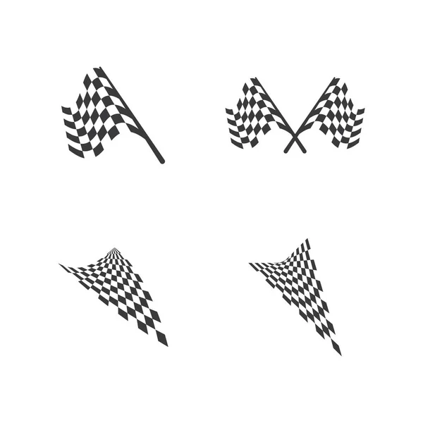 Icône de drapeau de course, vecteur d'illustration de conception simple — Image vectorielle