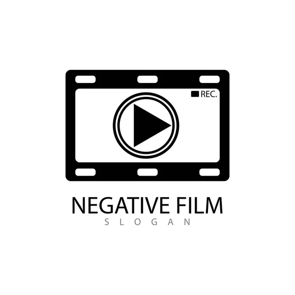 Abstrack film strip Logo Plantilla vector ilustración diseño — Vector de stock