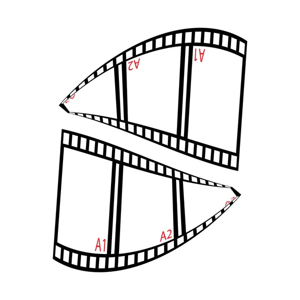 抽象电影胶片标志模板矢量图解设计 — 图库矢量图片