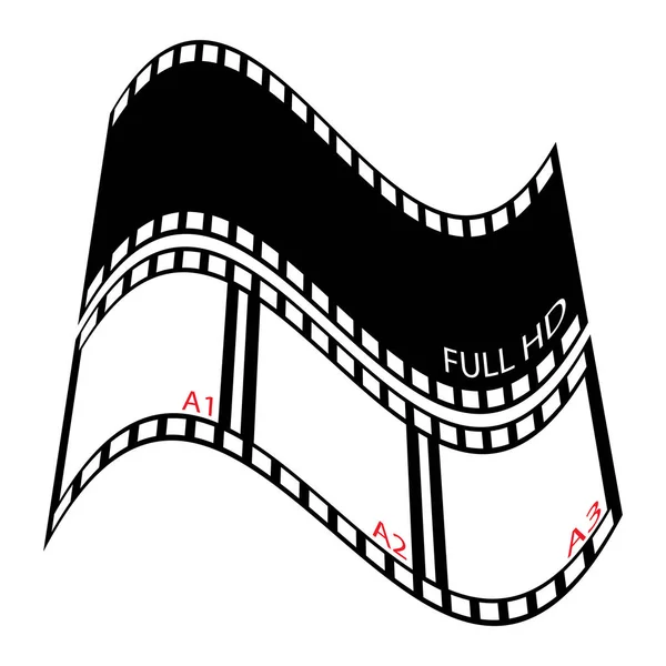 Abstrack film strip Logo Plantilla vector ilustración diseño — Vector de stock