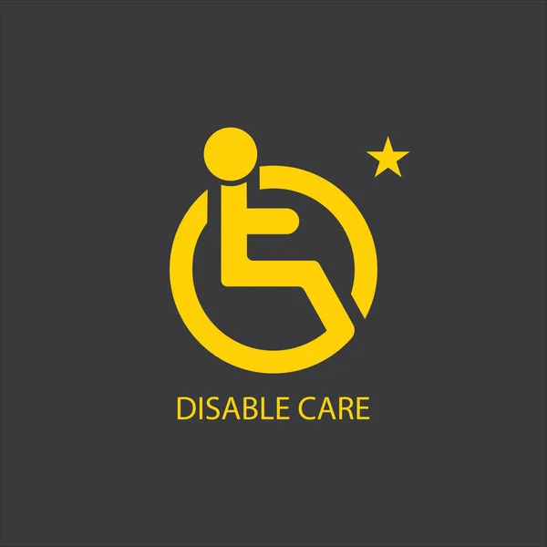 Disabilitato icona illustrazione isolato segno vettoriale simbolo — Vettoriale Stock
