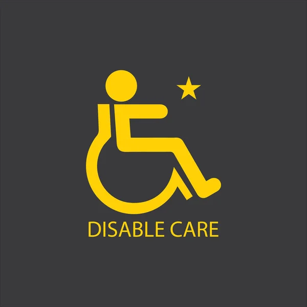 Disabilitato icona illustrazione isolato segno vettoriale simbolo — Vettoriale Stock
