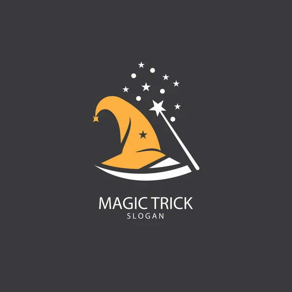 Illustratie van magische hoed met toverstaf — Stockvector