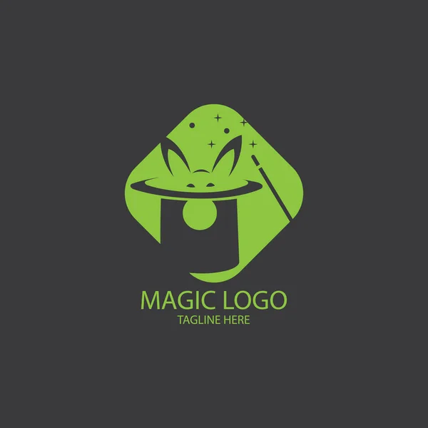 Illustration de chapeau magique avec baguette magique — Image vectorielle