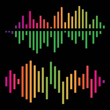Audio technology  music sound waves vector icon illustration
