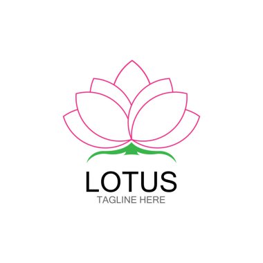 Nilüfer çiçekleri tasarımı logo şablonu simgesi