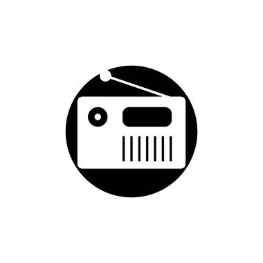 radyo logosu simgesi vektör illüstrasyon tasarımı