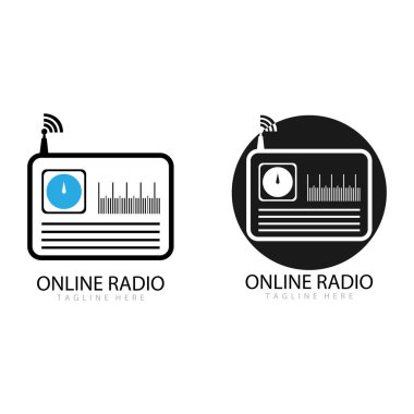 radyo logosu simgesi vektör illüstrasyon tasarımı