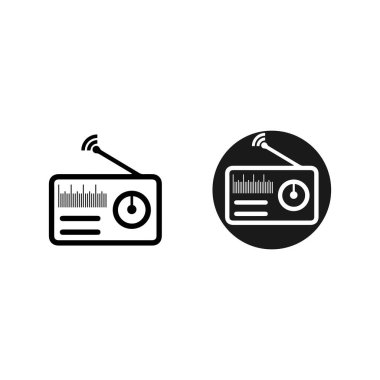 radyo logosu simgesi vektör illüstrasyon tasarımı